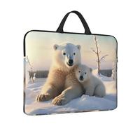 14 inch Laptop Sleeve with Handle Shockproof Laptop Bag Waterproof Computer Cover Bag Cute Polar Bears Briefcase