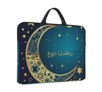 14 inch Laptop Sleeve with Handle Shockproof Laptop Bag Waterproof Computer Cover Bag Eid al-Fitr Crescent Moon and Stars Briefcase