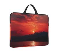 14 inch Laptop Sleeve with Handle Shockproof Laptop Bag Waterproof Computer Cover Bag Fiery red Sunset Briefcase