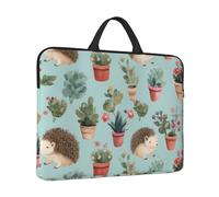 14 inch Laptop Sleeve with Handle Shockproof Laptop Bag Waterproof Computer Cover Bag Hedgehog Potted Flower Briefcase