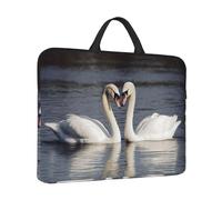 14 inch Laptop Sleeve with Handle Shockproof Laptop Bag Waterproof Computer Cover Bag Romantic White Swan Briefcase