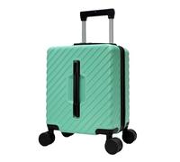 14-Inch Luggage Small Carrying Case With Handle Combination Lock Light Tone Universal Wheel Travel Trolley Case(Green)