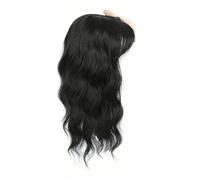 14 inch Natural-Looking Hair Topper for Women, Short Wavy Breathable Wiglet 6.5"x6.5" Base, for Thinning Hair Coverage(1B)