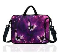 14-Inch Neoprene Laptop Shoulder Messenger Bag Case Sleeve for 13 13.3 14 14.1" Inch Notebook/Chromebook (Butterfly)