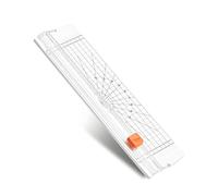 14 Inch Paper Cutter Guillotine Paper Trimmers A4 Portable Paper Trimmer Card Cutter with Automatic Security Safeguard and Side Ruler for Handcraft Project Coupon Label Cardstock (White)