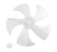 14 Inch Plastic Fan Blade for Pedestal and Desk Fans, Five Leaf Design with Nut Cover, Replacement Part, Lightweight and Heat Resistant for Long Term Use, Silent Operation (Transparent White)