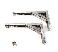 14 inch Polished Heavy Duty Stainless Steel Folding Shelf Bench Table Folding Wall Shelf Brackets for Kitchen,Bathroom,Bookshelves,Beds and Other Furniture,Load:132lb/60KG