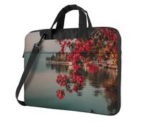 14 inch Portable Laptop Bag Shockproof Light Laptop Case Inner Storage Pockets with Exquisite Spring Brilliance Print