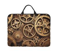 14 inch Steampunk Gears Cogs Print Laptop Sleeve Bag, Water-Resistant Computer Carrying Case for Men & Women