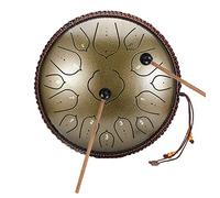 14 Inch Steel Tongue Drum, 15 Notes Handpan Drum Percussion Instrument With Mallets&Rope Decoration&Travel Bag,Ideal For Meditation Yoga And Zen,F