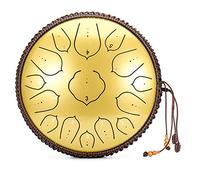 14 Inch Steel Tongue Drum, 15 Notes Percussion Instrument, Harmonic Handpan Drum, Tank Drum Chakra Drum for Meditation, Zen