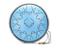 14 Inch Steel Tongue Drum, 15 Notes Percussion Instrument, Harmonic Handpan Drum, Tank Drum Chakra Drum for Meditation, Yoga and Zen
