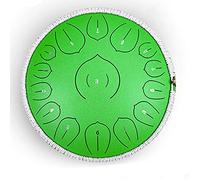 14 Inch Steel Tongue Lotus Drum 15 Note Steel Ethereal Drum D Key Percussion Instrument With Padded Drum Bag & Mallets Musical Instrument For Adults Children Meditation Yoga Zen (Color : Green)
