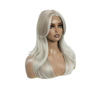 14 Inch Synthetic Lace Front Wigs Straight Bangs Ombre Blonde Wig for Women Beautiful