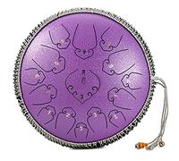14 Inch Tank Drum 15 Notes Steel Tongue Drum C Key Handpan Drum With Padded Drum Bag And A Pair Of Mallets For Yoga Meditation Religious Activities (Color : Lavender)