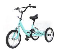 14 Inch Tricycle for Kids, Single Speed 3 Wheel Children's Bike Cruiser Bike Trike with Shopping Basket for Boys Girls of 5-6 Years Old, 50KG Weight Capacity