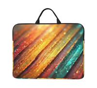 14 inch Vibrant Rainbow Stripe Print Laptop Sleeve Bag, Water-Resistant Computer Carrying Case for Men & Women