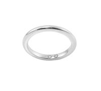 14 Karat Gold Ring Band, Wedding Ring Women White Gold Simple Round with Moissanite Band Silver Fashion Trendy Size N 1/2