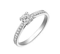 14 Karat White Gold Rings for Women, Small Engagement Ring Diamond 0.4ct White Gold Band Size V 1/2