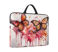 14" Laptop Case Sleeve Butterfly Drip Spray Watercolor Laptop Bag Computer Carrying Case Notebook Protective Sleeve Cover