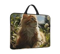14" Laptop Case Sleeve Cat Sitting in Green Field Laptop Bag Computer Carrying Case Notebook Protective Sleeve Cover