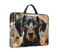 14" Laptop Case Sleeve Colorful Polka Dots and Dog Laptop Bag Computer Carrying Case Notebook Protective Sleeve Cover