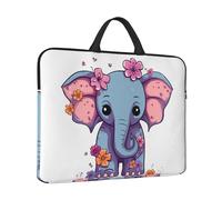 14" Laptop Case Sleeve Flower Cartoon Elephant Laptop Bag Computer Carrying Case Notebook Protective Sleeve Cover