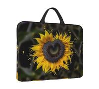 14" Laptop Case Sleeve Heart Shaped Sunflower Laptop Bag Computer Carrying Case Notebook Protective Sleeve Cover