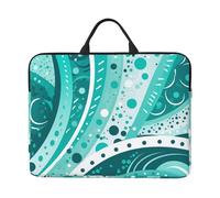 14" Laptop Case Sleeve Turquoise and White Circle Laptop Bag Carrying Case Computer Protective Notebook Cases Cover