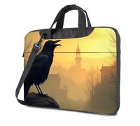 14 Laptop Sleeve A Raven Perched On A Rock With A Castle In The Background Laptop Bag Laptop Case Tote Bag For Women(26x36cm)