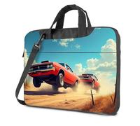 14 Laptop Sleeve Two Classic Muscle Cars Racing On A Dusty Road Laptop Bag Laptop Case Tote Bag For Women(26x36cm)