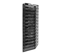 14-layer Metal Wall Mounted Storage A4 Wall Mounted Document Holder Wall Pocket File Holder Ideal For Use in Mailrooms Offices and Homes Wherever You Need to Save Space (Black)