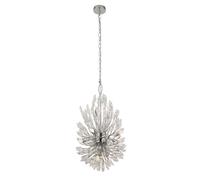 Ceiling Light Silver Peacock 14 Chrome Clear Crystal Glass Searchlight