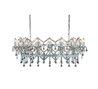 14 Lights Chrome Finish Clear Crystal Detail Ceiling Fitting Pendant Bar Light