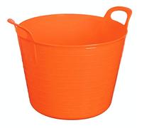 14 Litre Flexi Tub Garden Home Flexible Colour Rubber Storage Container Bucket Polyethylene Flex Tub- MADE IN U.K. (Orange)