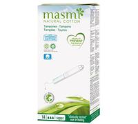 14 Masmi Super Applicator Cotton Tampons Certified Organic Hypoallergenic, Biodegradable, Cardboard Applicator, Free of Perfume Viscose Rayon Chlorine and Dioxin (Single Pack)