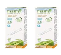 14 Masmi Super Plus Applicator Tampons Certified Organic Cotton, Hypoallergenic, Biodegradable, Perfume, Viscose, Rayon, Chlorine and Dioxin Free (Twin Pack)