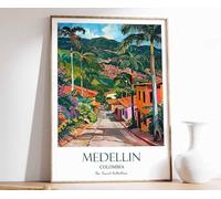 14 Medellin Print Medellin Travel Poster Colombian Travel Print Tropical Decor Botanical Print A3 Poster on Canvas - Wall Art Home Decor Movie Poster Canvas Film Cinema Retro Vintage Cult Classic Nos