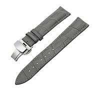 14 mm-24 mm Genuine Leather Watchband with Quick Release Butterfly Buckle Strap Croco Grain Bracelet