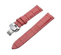 14 mm-24 mm Genuine Leather Watchband with Quick Release Butterfly Buckle Strap Croco Grain Bracelet