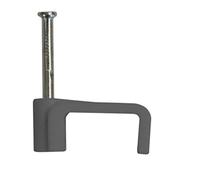 14 mm Flat Grey Cable Clips (Pack of 100)