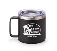 14 oz Double Wall Vacuum Insulation Coffee Mug,Funny Retirement Gifts for Women Men Coworkers Friends Boss Family, Gag Office Gifts, Farewell Gift Ideas