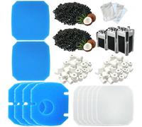 14 Pack Aquarium Replacement Filter Media Compatible with JBL CombiBloc II CristalProfi e402/e702/e902 Filters, Includes Pre Filter Insert, Fine Filter Foam 6028800, Activated Carbon and Ceramic Rings