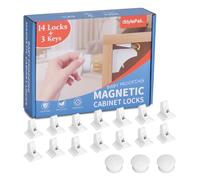 14 Pack Child Safety Magnetic Locks for Cabinets & Drawers | No-Drill, Easy Install | Extra-Strong Locks with 3 Key Included - Perfect for Toddlers & Pets