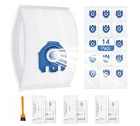 14 Pack Dust Bags Replacement Compatible with Miele Hoover GN Vacuum Cleaner Bags Fits for Classic C1 Complete C2 Complete C3, S2 S5 S8 Serie
