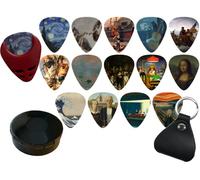 14-Pack Famous Paintings Van Gogh Mona Lisa Monet The Scream Picasso Starry Night .71mm Medium Unique 14 Epic Guitar Picks