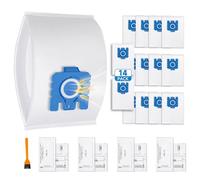 14 Pack for Miele Hoover Bags (GN) - Includes 4 Motor & 4 Exhaust Filters - Compatible with Complete C3 Cat & Dog Classic C1 Compact C2 S200-S8000 Series Vacuum Cleaner - Replaces 9917730 12281680
