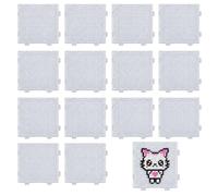 14 Pack Hama Bead Boards, 7.5×7.5cm Interlocking Transparent Hama Beads Pegboard, Fuse Bead Boards, Square Thickened Peg Boards Compatible with Fuse Beads and Hammer Beads