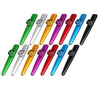 14 Pack Metal Kazoos | Premium Aluminum Musical Instruments for Kids & Adults | Ultimate Multipack for Party Bags, Stocking Fillers & Karaoke Games | Easy to Play (Assorted Colours)