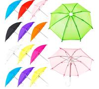 14 Pack Mini Doll Umbrellas 1:6 Scale Small Colorful Sunny Rainy Umbrella Miniature Umbrellas Bulk for 18 Inch Girl Doll Photography Props Table Cake Decors